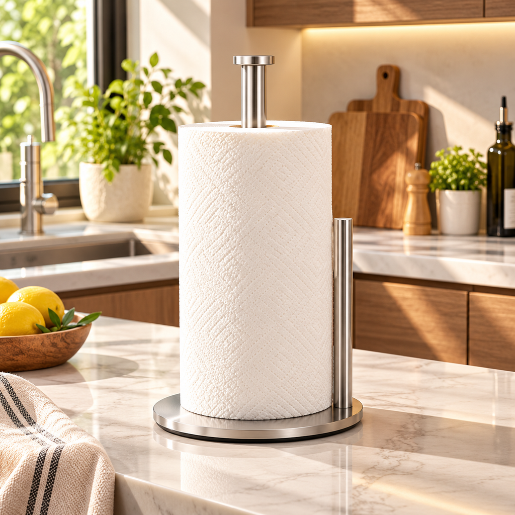 Weighted Stainless Steel Paper Towel Holder