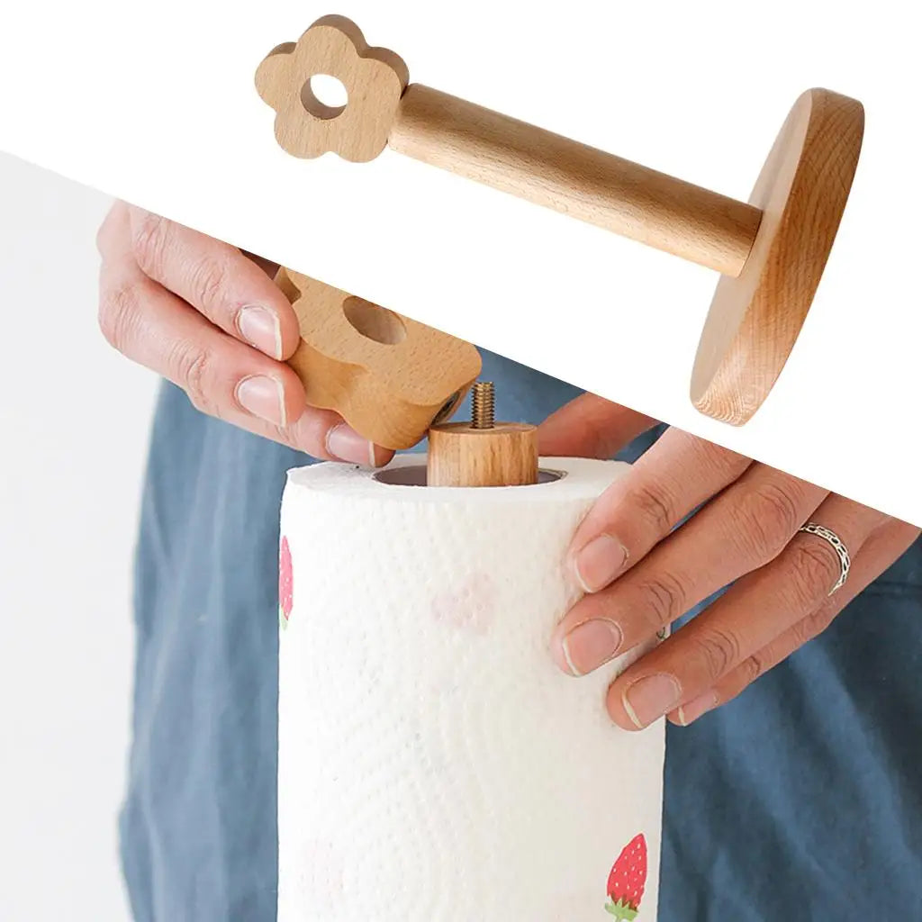 Flower Wooden Paper Towel Stand