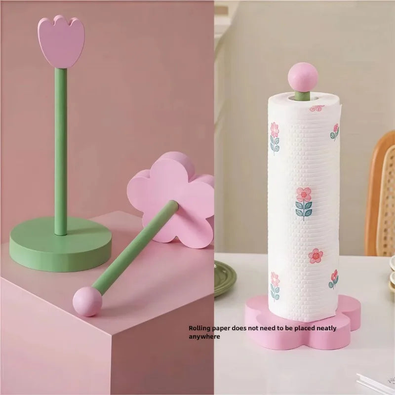 Tulip Wood Paper Towel Stand