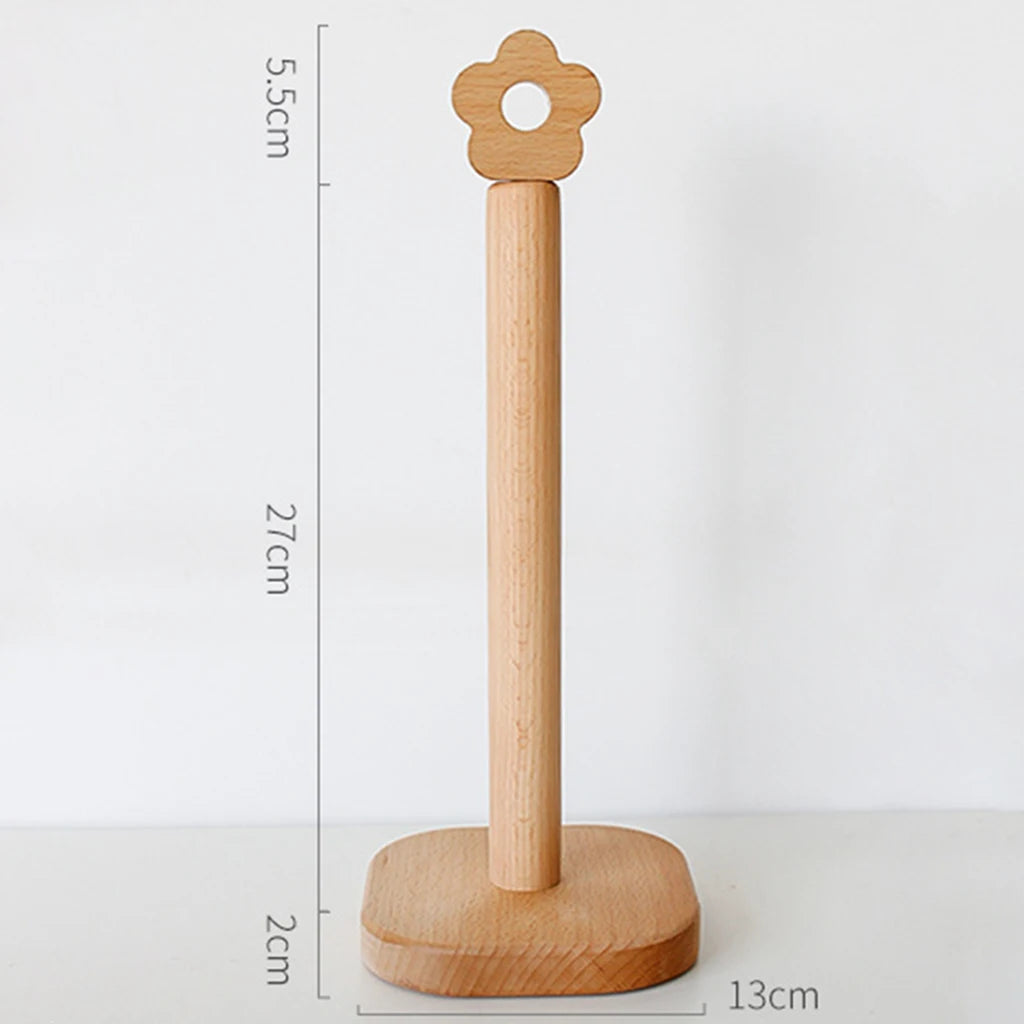 Flower Wooden Paper Towel Stand