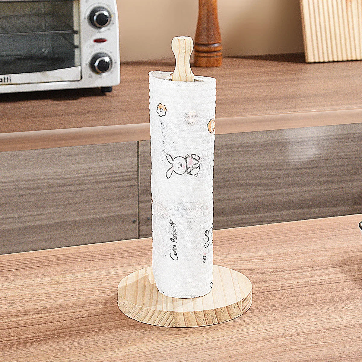 Flower Wooden Paper Towel Stand