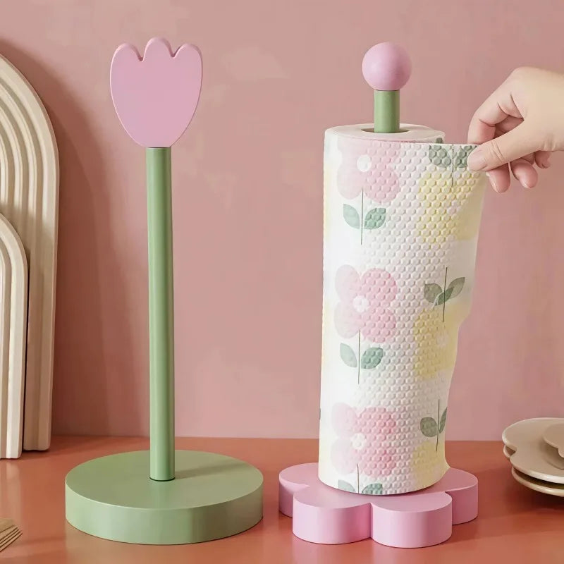 Tulip Wood Paper Towel Stand